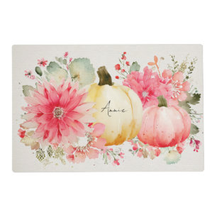 Autumn Pumpkins and Flowers  Placemat