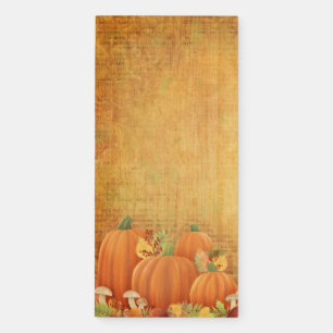 Autumn pumpkins and foliage illustration. magnetic notepad