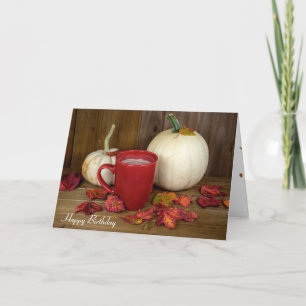 Autumn pumpkins and hot chocolate card