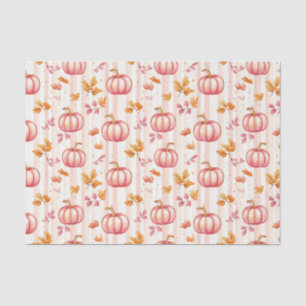 Autumn Pumpkins and Leaves Fall Pattern Decoupage Tissue Paper