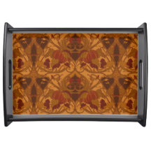 Autumn Pumpkins and Vines Art Nouveau Serving Tray