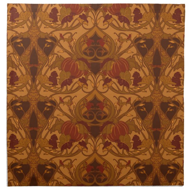 Autumn Pumpkins and Vines Napkins (Front)