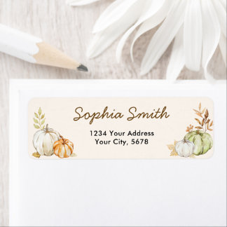 Autumn Pumpkins Baby Shower Address Label