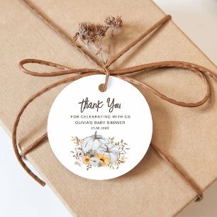 Autumn Pumpkins Baby Shower Thank You Favor Tags