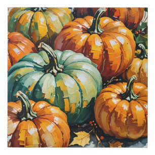 Autumn Pumpkins, Country Cottage Pumpkins, Pumpkin Faux Canvas Print