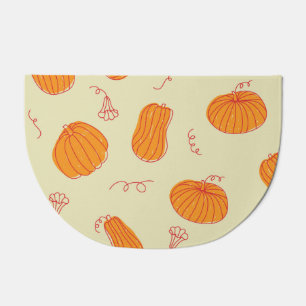 Autumn Pumpkins: Doodle Orange Pattern. Doormat