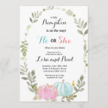 Autumn Pumpkins Fall Gender Reveal Invitation