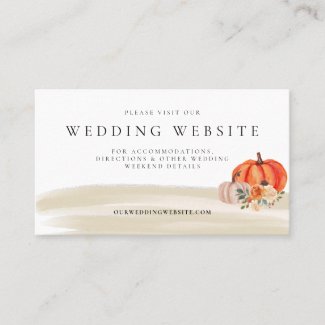 Autumn Pumpkins Fall Wedding Website Enclosure Business Card