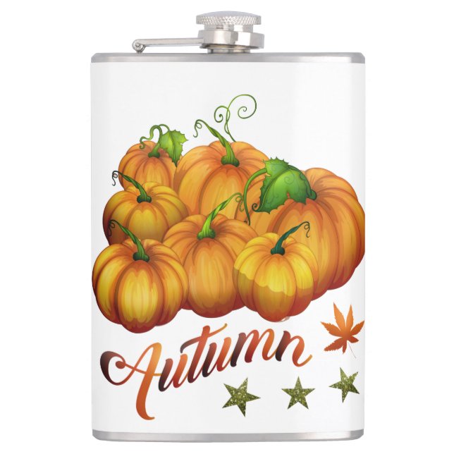 Autumn pumpkins     flask (Front)