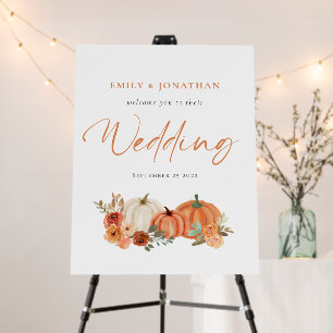 Autumn Pumpkins Florals Welcome to Wedding Foam Board