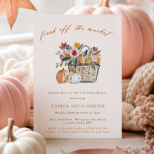 Autumn Pumpkins Fresh Off the Market Bridal Shower Invitation