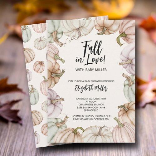 Autumn Pumpkins Gender Neutral Baby Shower Invitation