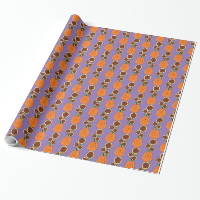 Autumn Pumpkins Gift Wrap (Unrolled)