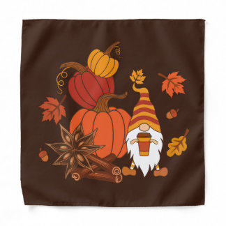 Autumn Pumpkins Gnome Spice Card Bandana