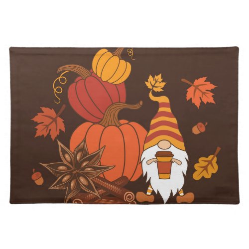 Autumn Pumpkins Gnome Spice Card Cloth Placemat