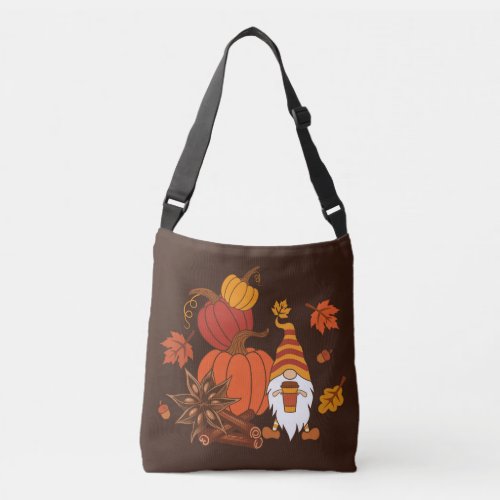 Autumn Pumpkins Gnome Spice Card Crossbody Bag