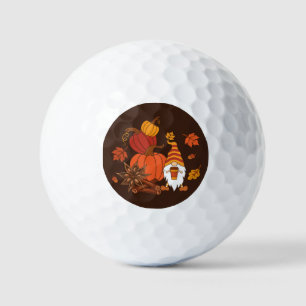 Autumn Pumpkins Gnome Spice Card Golf Balls