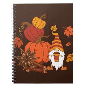 Autumn Pumpkins Gnome Spice Card Notebook