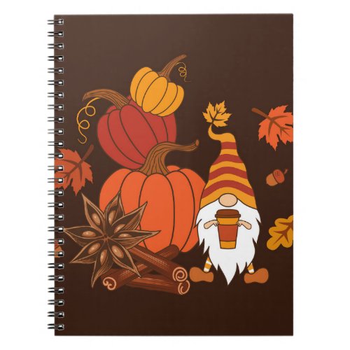 Autumn Pumpkins Gnome Spice Card Notebook