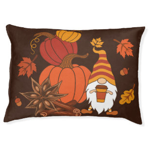 Autumn Pumpkins Gnome Spice Card Pet Bed