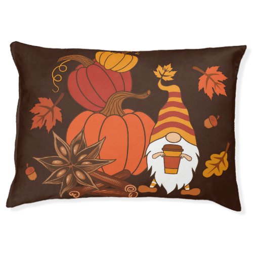 Autumn Pumpkins Gnome Spice Card Pet Bed