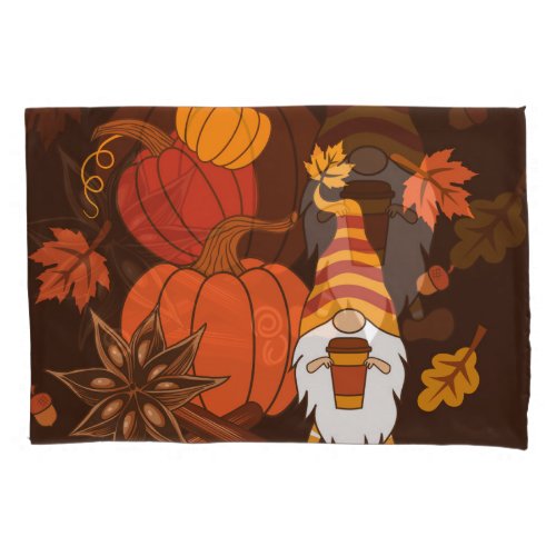 Autumn Pumpkins Gnome Spice Card Pillow Case