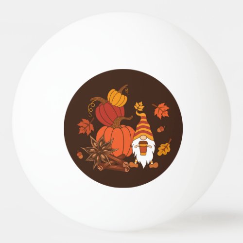Autumn Pumpkins Gnome Spice Card Ping Pong Ball