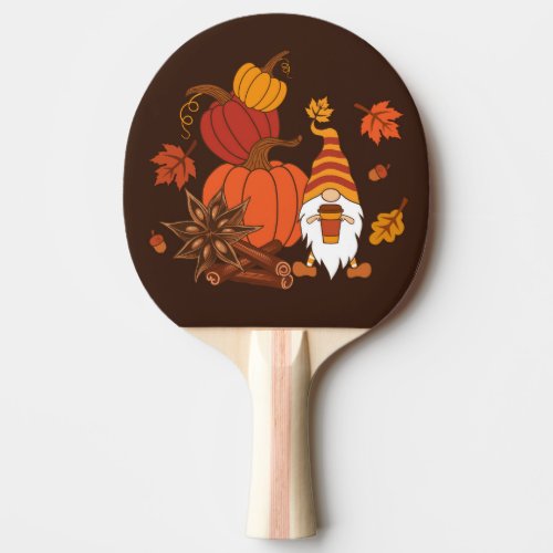 Autumn Pumpkins Gnome Spice Card Ping Pong Paddle