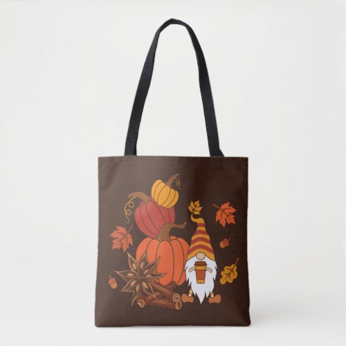 Autumn Pumpkins Gnome Spice Card Tote Bag