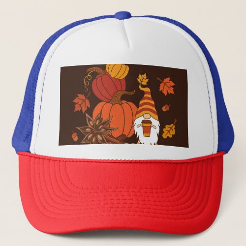 Autumn Pumpkins Gnome Spice Card Trucker Hat