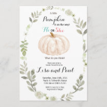 Autumn Pumpkins He or She Gender Reveal Invitation