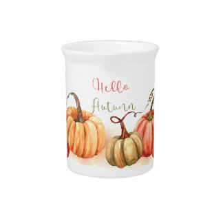 Autumn - Pumpkins Hello Autumn  Beverage Pitcher