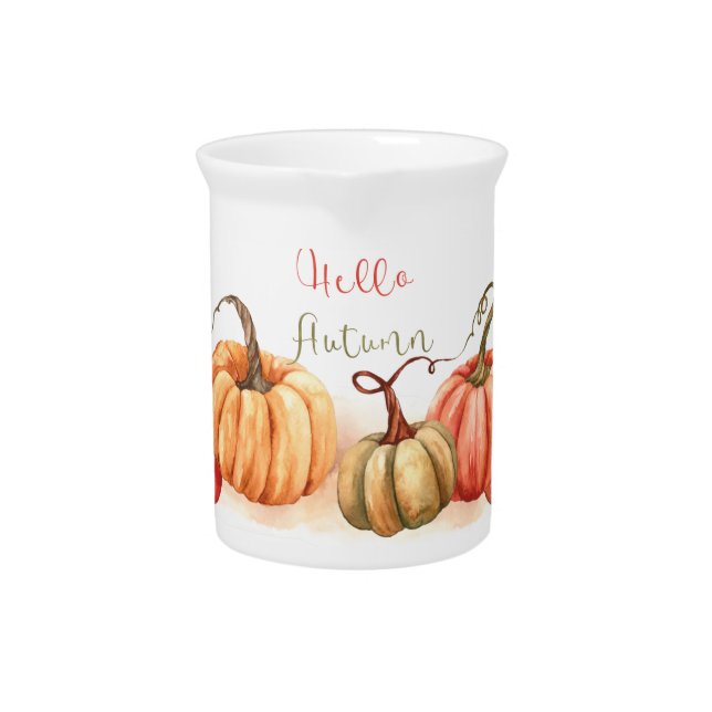 Autumn - Pumpkins Hello Autumn  Beverage Pitcher (Front)