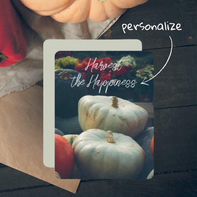  Autumn pumpkins in a rustic garden Holiday Card (Creator Uploaded)