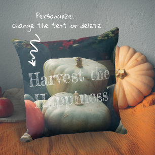  Autumn pumpkins in a rustic garden Throw Pillow