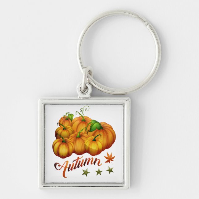 Autumn pumpkins     keychain (Front)
