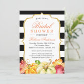 Autumn Pumpkins Maple Leaves Fall Bridal Shower Invitation (Standing Front)
