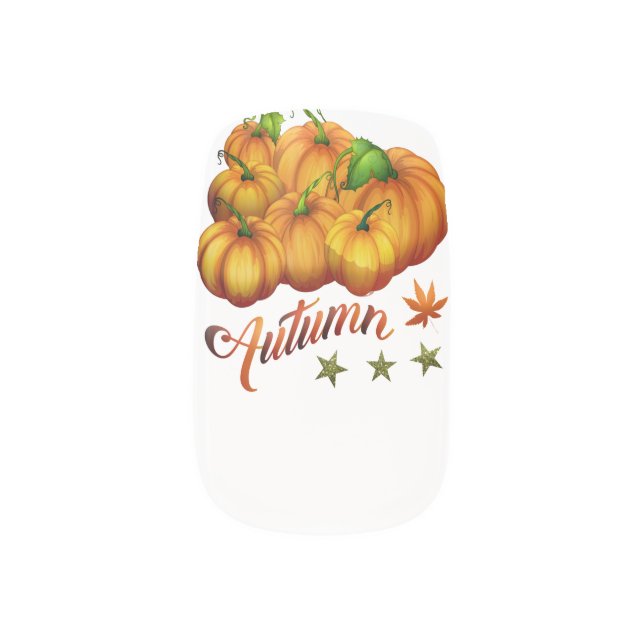 Autumn pumpkins      minx nail art (Left Thumb)