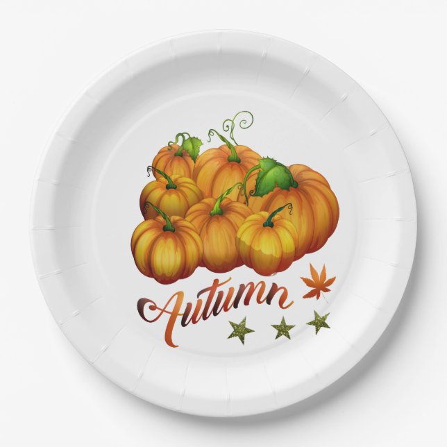 Autumn pumpkins     paper plates (Front)