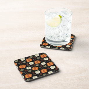 Autumn Pumpkins Pattern Beverage Coaster
