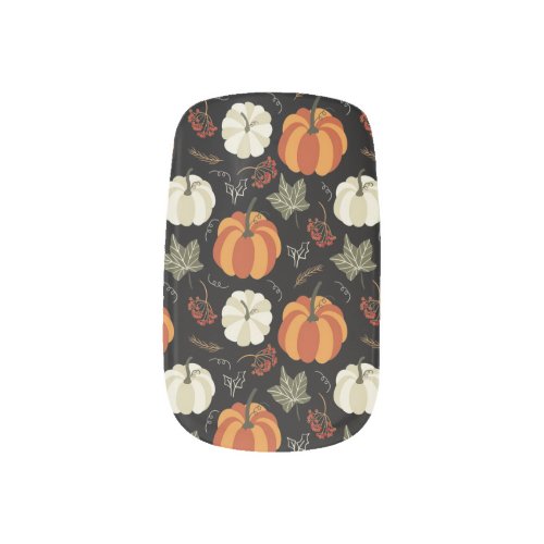 Autumn Pumpkins Pattern Minx Nail Art