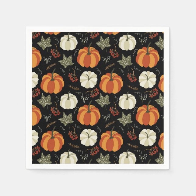 Autumn Pumpkins Pattern Napkins (Front)
