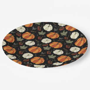 Autumn Pumpkins Pattern Paper Plates