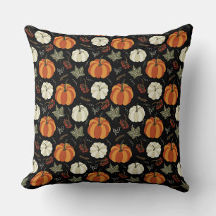 Autumn Pumpkins Pattern Throw Pillow