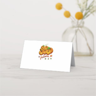 Autumn pumpkins     place card