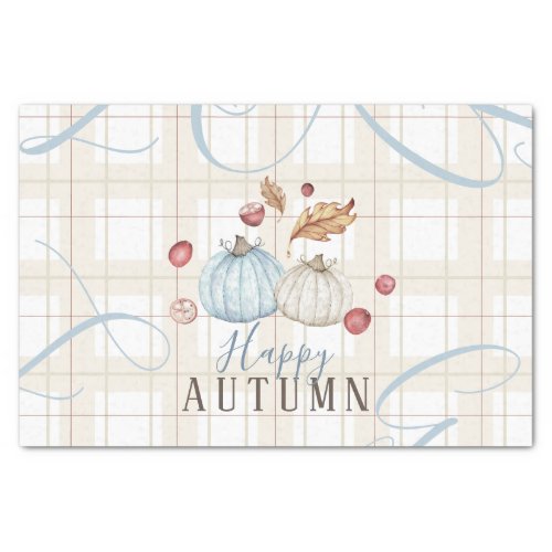 Autumn Pumpkins Plaid Tissue Paper