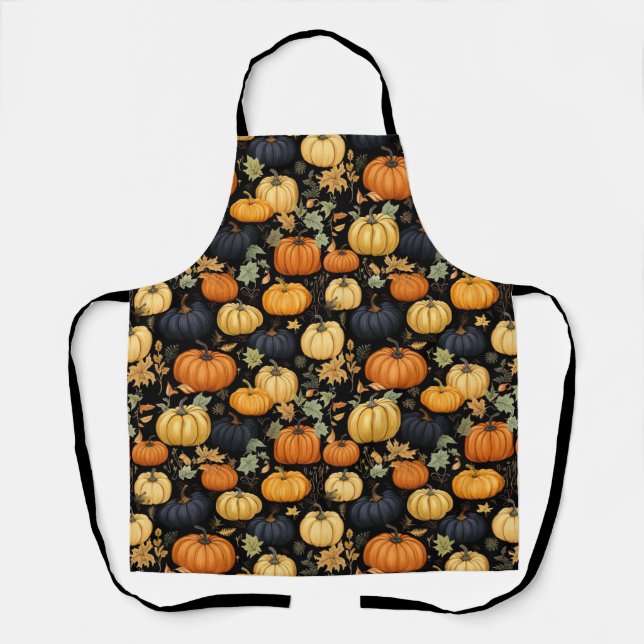 Autumn Pumpkins Print Apron (Front)