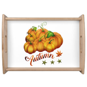 Autumn pumpkins      serving tray
