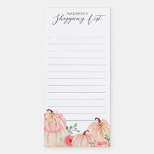 Autumn Pumpkins Shopping List Magnetic Notepad
