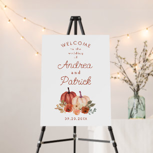 Autumn Pumpkins Terracotta Wedding Welcome Foam Board